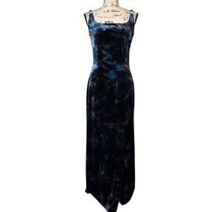 Bari-jay 90s y2k goth grunge fairy velour crushed velvet maxi dress sz 7-8 (M)